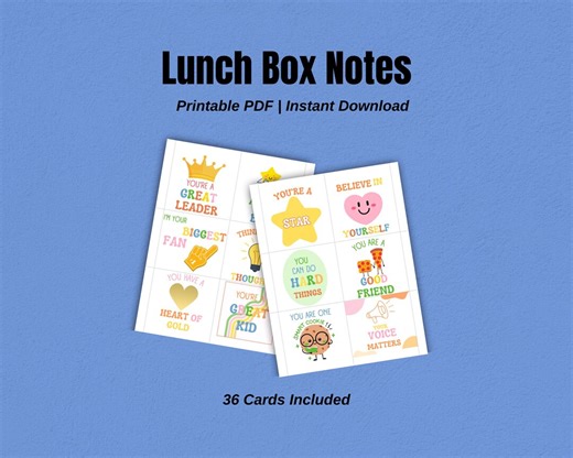 Lunch Box Notes | Printable Messages for Kids - Etsy