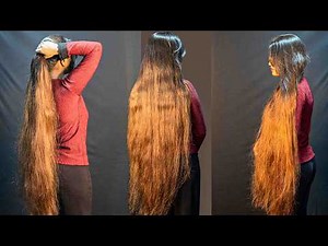 Extremely Long Brown Hair Play, Bun Drop & Brushing | LONG HAIR VOGUE