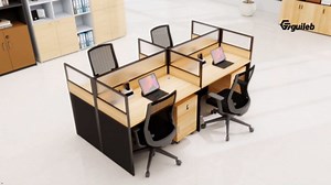 Office Cubicle Desks, Cubicle Desks Workstation with Mute Partitions & Cabinet, Office Cubicles Desk with Cable Management, Modular Computer Table for SOHO Home School(2P-Side By Side,Without Cabinet)