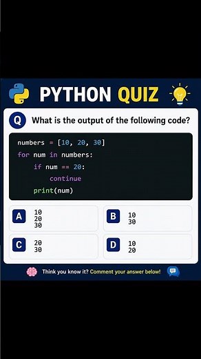 Python Quiz Answer Explained | Learn the continue Statement in Python