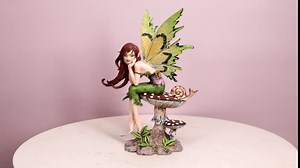 Ebros Amy Brown Forest Willow Thinking of You Fairy Sitting On Wild Giant Toadstool Mushroom with Snail Statue 6.5" Tall Fantasy Mythical Faery Garden Magic Collectible Figurine Fairies Pixies Nymphs