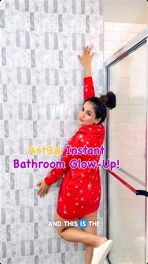 Vijeta Gupta on Instagram: "Just gave my bathroom 🛁a little makeover 🤩with these Art3d heavy-duty peel & stick backsplash tiles 💫 @art3d_llc SO easy to apply 👏no mess, no tools 🔨and the gray marble look instantly made the space feel fresh and modern 😍🛁 If you’re into quick DIY upgrades, this one is a winner! Link: https://amzn.to/4rP2PoO “Finished this wall and I’m in love! 😍 Which wall should I do next?” #art3ddecor @art3d_llc #HomeUpgrade #BathroomInspo #PeelAndStickTile #InteriorDetai