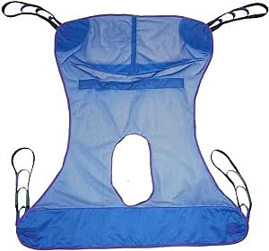 Universal Full Body Mesh Lift Sling with Commode Opening,Polyester Slings for Patient Lifts -Compatible with Hoyer, Invacare, McKesson, Drive, Lumex, Medline, Joerns (Medium)