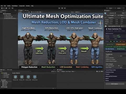 Optimize ANY Unity Game in Minutes (Mesh Reduction, Atlas & Auto LODs)