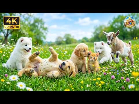 Adorable Baby Animals 4K 🐶 Gentle Nature Escapes with Relaxing Music and Soft Dreams 🌸💤