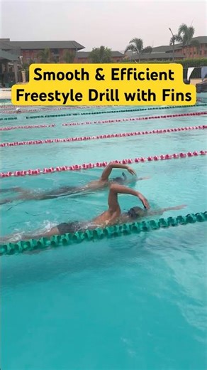 Smooth & Efficient Freestyle Drill with Fins #swimming #swim #freestyle