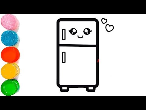 How To Draw A Cute Fridge Drawing Easy | Easy Fridge Drawing For Kids | Fridge Drawing For Kids.