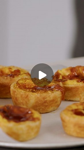 taste.com.au on Instagram: "Using store-bought custard and frozen puff pastry, @mattscravat and @michellesouthancooks whip up these delectable custard tarts, complete with a crunchy brulee topping. It’s the cheat’s dessert we’ll be making on repeat this entertaining season! Click the link in our Instagram bio for the full recipe or Google “Taste muffin pan brulee custard tarts”. Recipe by @mattscravat & @michellesouthancooks #easydessert #easydesserts #custardtart #custardtarts"