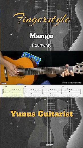 Mangu - Fourtwnty feat. Charita Utamy - Fingerstyle Guitar Tutorial + TAB & Lyrics #fingerstyle