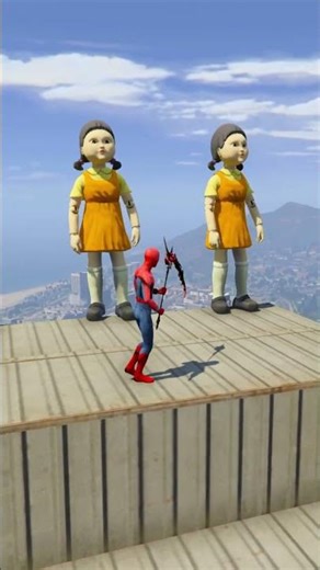 GTA 5 Epic Sky Water Ragdolls Spiderman Jump/Fails Ep 192 #shorts #gta #gta5 #squidgame