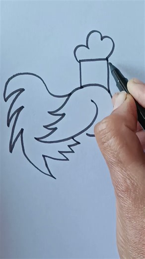 how to draw beautiful and easy hen 🐔with 5