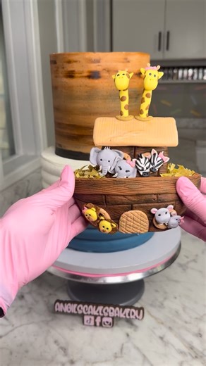 Angie’s Cake’s Bakery, LLC on Instagram: "Noah’s Ark theme cake #noahsark #cakedecorating #cake #cakevideo #noahsarkcake"