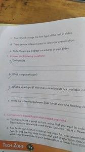 Answer the following questions:a. Define slide.b. What is a... | Filo
