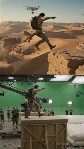 Behind the Scenes vs Desert Canyon Jump | Hollywood Movie Magic | AI Cinematic Shorts