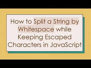 How to Split a String by Whitespace while Keeping Escaped Characters in JavaScript