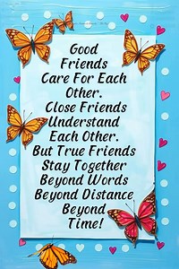 Good friends care for each other. Close friends understand each other. But true friends Stay together Beyond words Beyond Distance Beyond time! | Angels, Fairies & Cherubs ~ Oh My