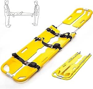 Medical Emergency Scoop Stretcher, Patient Transfer Foldable Stretcher, Adjustable Length Medical Stretcher,Medical Spine Board/Backboard Patient Immobilization