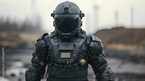 The bomb disposal expert stands tall and proud in their suit, a symbol of their courage and dedication to keeping others safe.