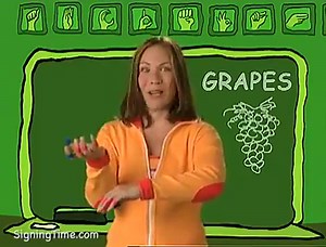 1K views · 75 reactions | Our dictionary has many of the fruits in sign language! Download the Flashcard and Learn more with Rachel: www.signingtime.com/dictionary/grapes | Signing Time | Facebook