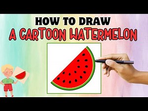 How To Draw A Cartoon Watermelon | Easy Step-By-Step Drawing For Kids 🍉🎨