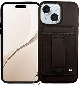 Walli Cases for iPhone 13 Case Aesthetic Magnetic Wallet Phone Case Card Holder, Holds up to 2 Cards - Cute, Trendy Phone Cover for Women fits iPhone 13, with Kickstand & Finger Strap