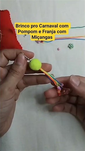 Make earrings for Carnival with pompoms and beads ✨ Step-by-step tutorial on the channel #jewelry...