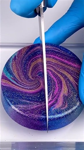 Cutting a cosmic wax slab with surreal precision #ai #asmr #abstract