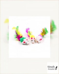 Fun Plush Cat Mouse Toys: 5 Pack with Colorful Tails