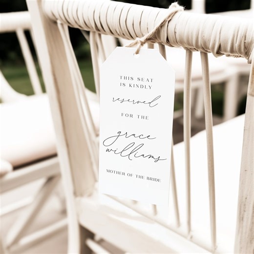 Reserved Seating Tags for Wedding, Reserved Chair Tags, Minimalist Wedding Reserved Seat Sign, Wedding Seating Tag Reserved Wedding Tag #f47 - Etsy