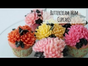 Buttercream Chrysanthemum Flowers Cupcakes