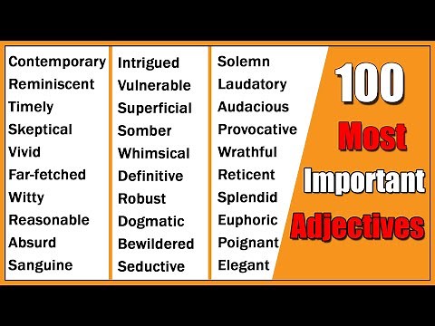 100 Most Important Adjectives in English With Synonyms