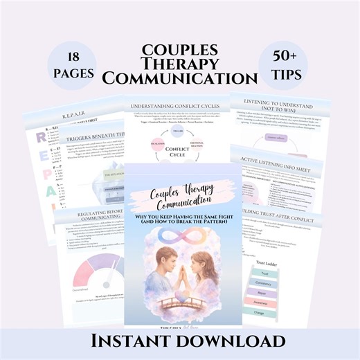 Couples Therapy Communication Worksheets Conflict Resolution Tools Marriage Counseling Healthy Relationship Repair Activities Rebuild Trust - Etsy Australia