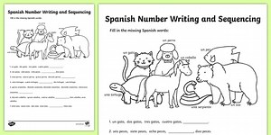 Spanish Number Writing and Sequencing Activity