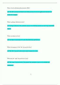 Java Questions and Answers Latest Version 100 Correct963