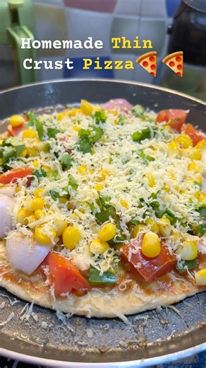 Thin Crust Pizza 🍕🍕 | Homemade Pizza | #youtubeshorts #shorts #food #cooking #recipe #trending #yt