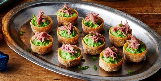 Your new go-to canapé recipe: Pea and Ham Hock Croustades