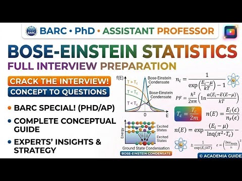Bose Einstein statistics for interview of BARC,DRDO, Assistant Professor,Phd Physics 