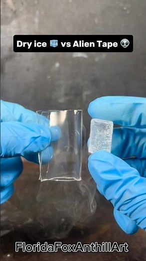Dry ice 🧊 vs Alien Tape 👽 #Satisfying #Experiment #Science #ASMR #LiquidNitrogen