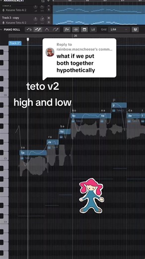 Replying to @rainbow.macncheese Teto v2 high and low #synthv #kasaneteto #vocaloid #32ki #mesmerizer