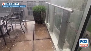 Hail pings off windows in Wisconsin