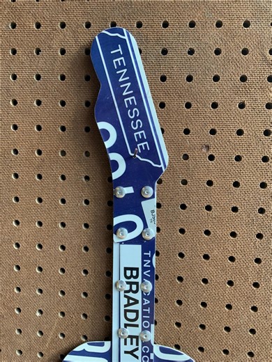 License Plate Guitar Wall Art- Handmade Metal Music Decor, Tennessee Plates - Etsy