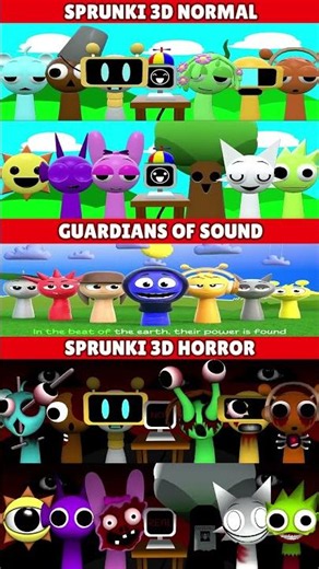 Incredibox Sprunki 3D Normal VS Guardians Of Sound VS 3D Horror MIX HORROR VERSION
