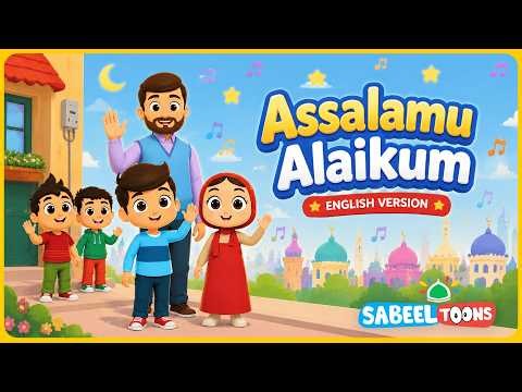 Assalamu Alaikum English | Islamic Rhymes For Kids 👋🏽 | SabeelToons
