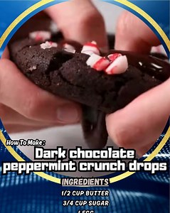 Cold chocolate, hot peppermint punch, and that glossy center that melts the second you bite—these dark chocolate peppermint crunch drops are the ultimate winter hit. Thick, bold, and built for a dramatic flavor snap. Dark chocolate peppermint crunch drops Soft chocolate cookies with a molten chocolate center and a peppermint-infused sugar finish. Key Ingredients: Cocoa dough, butter, sugar, egg, peppermint sugar, chocolate centers Quick Steps: Mix dough → roll → bake → press chocolate center → c