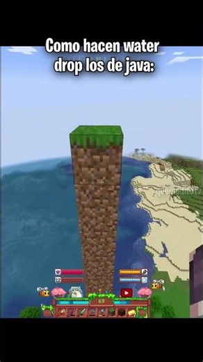 Water drop Java vs Bedrock #minecraft #quemaditotv #memes #shorts
