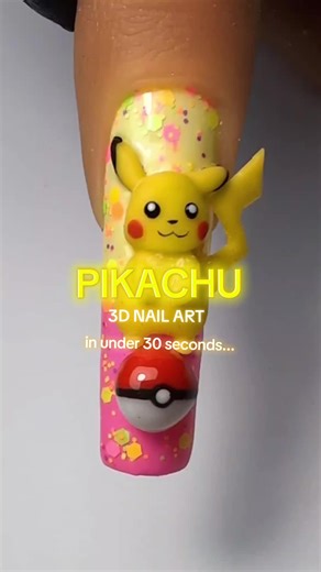 Who's your favourite Pokémon? I love Pikachu and Ditto! ⚡ 3D NAIL ART TRAINING AVAILABLE IN PERSON AND ONLINE, DM TO ENQUIRE Made using @S I S S I ™ clay #pokemon #pikachu #3dnailart #nailart #nailtutorial