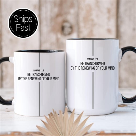 Romans 12:2 Christian Mug - Personalized Bible Verse Scripture Gift - Etsy