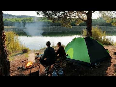 🌲 2 Friends 1 Night Camping in a Deserted Forest video | Alone with Nature