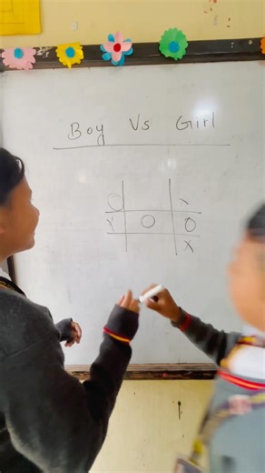 Boy vs Girl Childhood Game Battle | Tic Tac Toe (Part 1). #shorts #viral