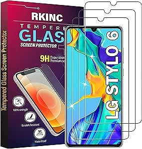 RKINC Screen Protector [3-Pack] for LG Stylo 6, Tempered Glass Film Screen Protector, 0.33mm [LifetimeWarranty][Bubble-Free][Anti-Scratch][Anti-Shatter]